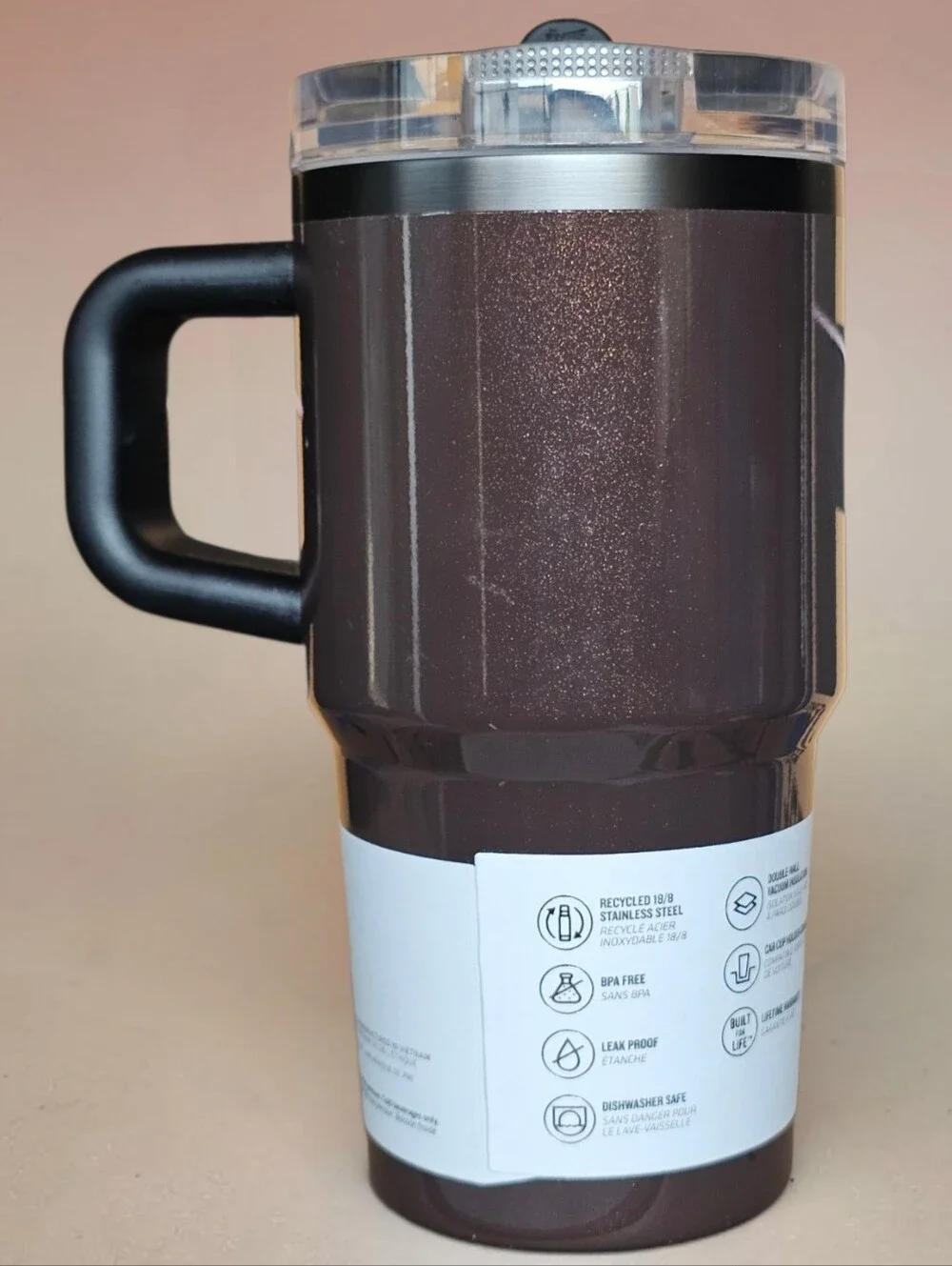 Brown With Shimmer Stanley Quencher ProTour Flip Straw Tumbler 20 Oz